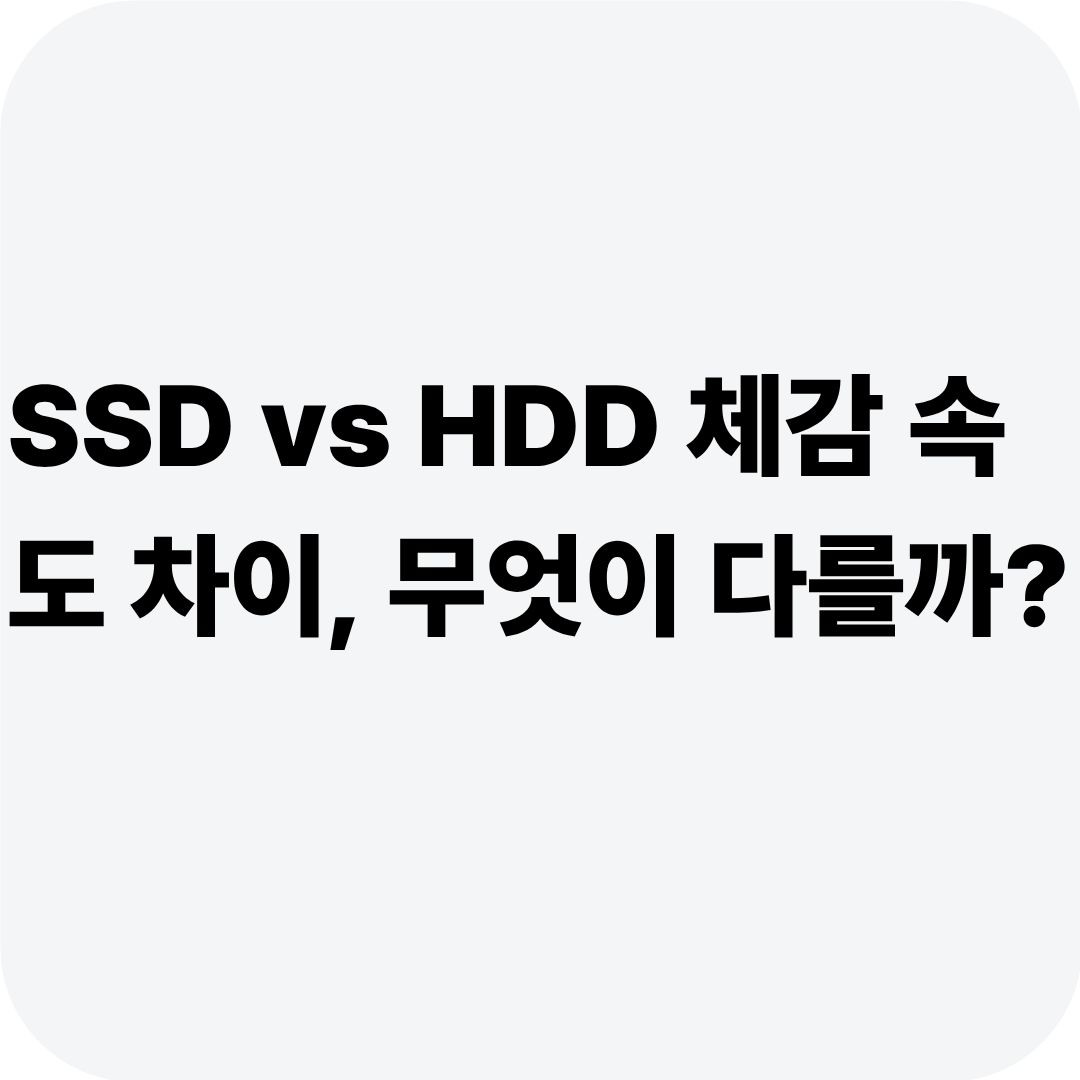 SSD vs HDD 체감 속도 차이, 무엇이 다를까?