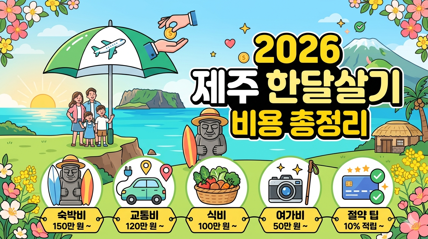 2026년 제주도 한달살기 비용: 현실적인 예산과 지출 최적화 가이드
