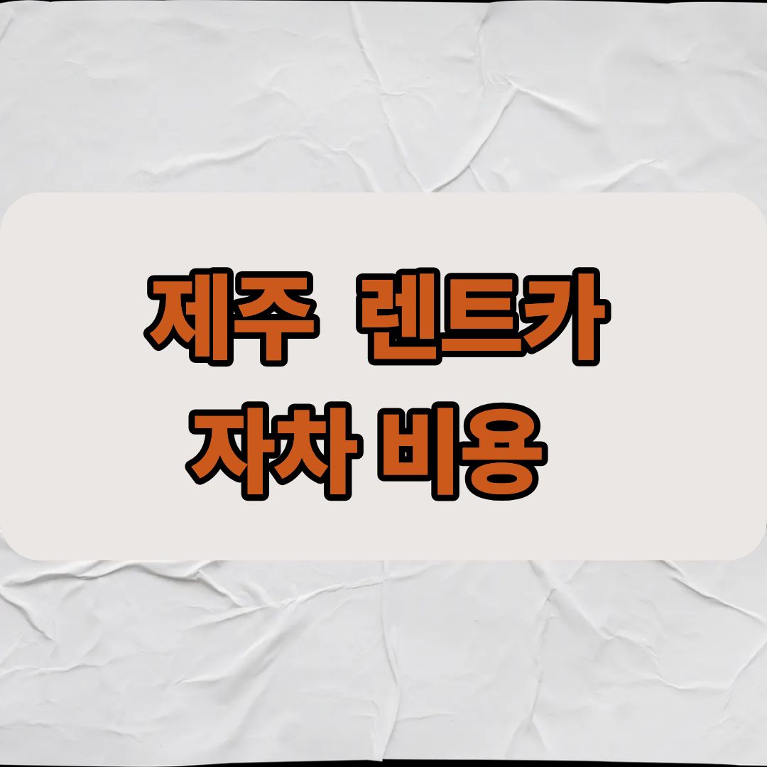 제주 렌트카 자차 비용