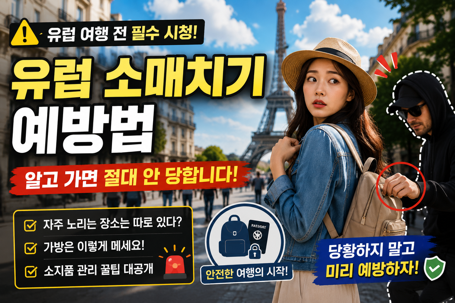 풀빌라 vs유럽 소매치기 예방법 알고 가면 절대 안 당합니다 호캉스 장단
