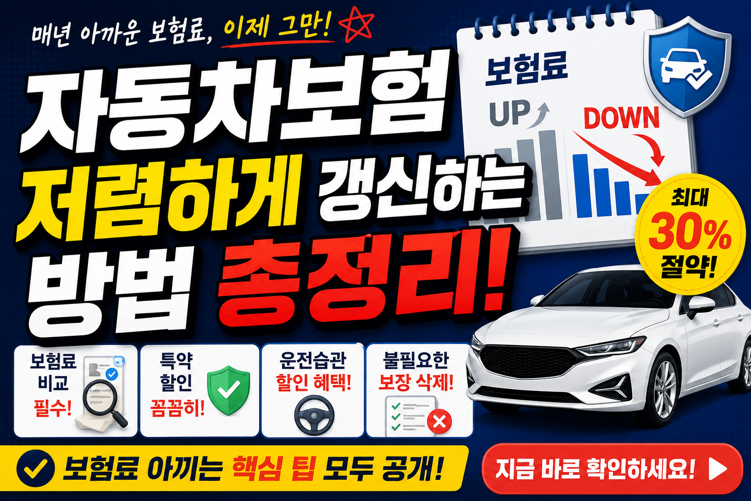 자동차보험 저렴하게 갱신하는 방법 총정리 (2026년 최신) 썸네일