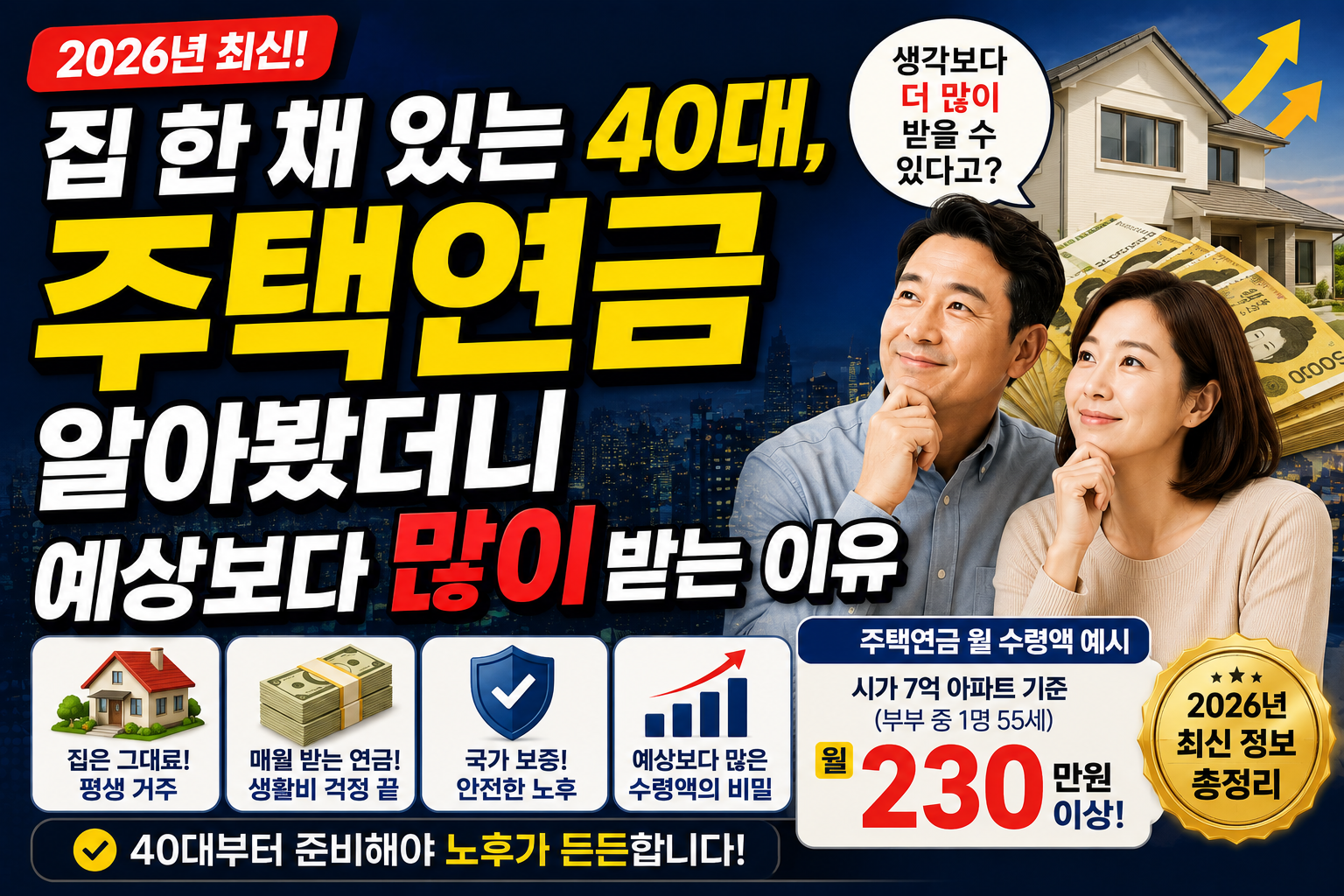 집 한 채 있는 40대, 주택연금 알아봤더니 예상보다 많이 받는 이유 썸네일