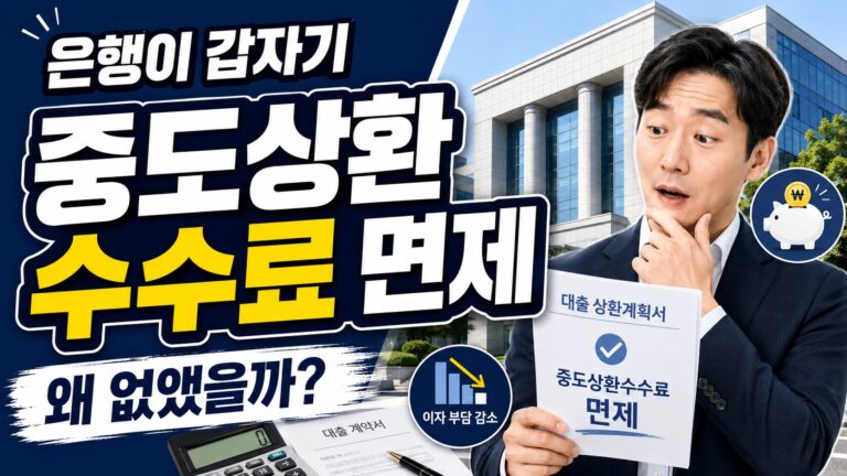 은행이 개인신용대출 중도상환수수료를 면제한 이유를 설명하는 썸네일 이미지