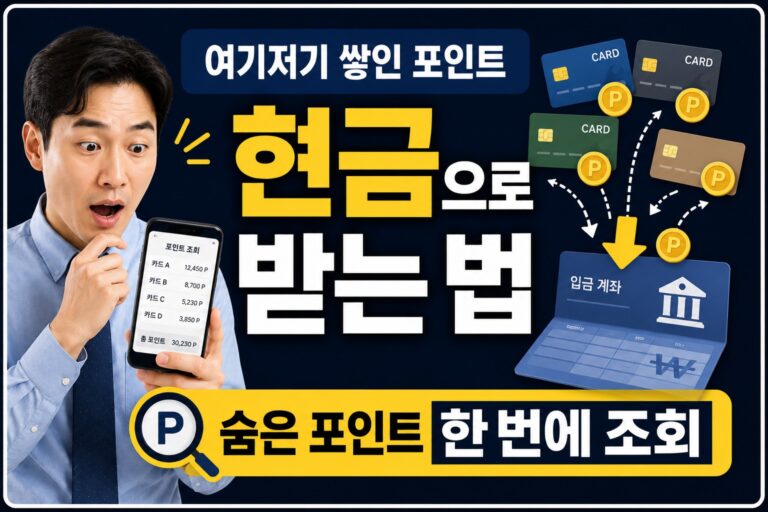 스마트폰으로 숨은 카드 포인트를 조회하고 현금화하는 직장인